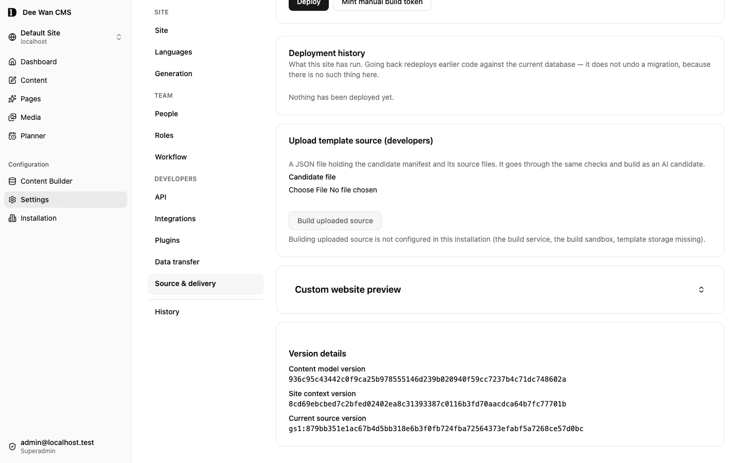 Template source-upload controls before uploading or building a candidate